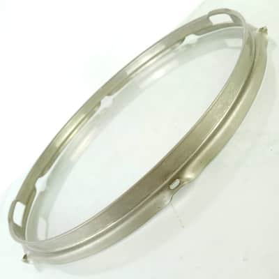 Ludwig 14" Nickel-BRASS 6-Lug Triple-Flange Snare Resonant Drum Rim/Hoop NOB WFL image 3