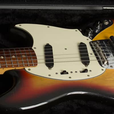 Fender Mustang Solid Body Electric Guitar (1977), ser. #S718693, black tolex hard shell case. image 15