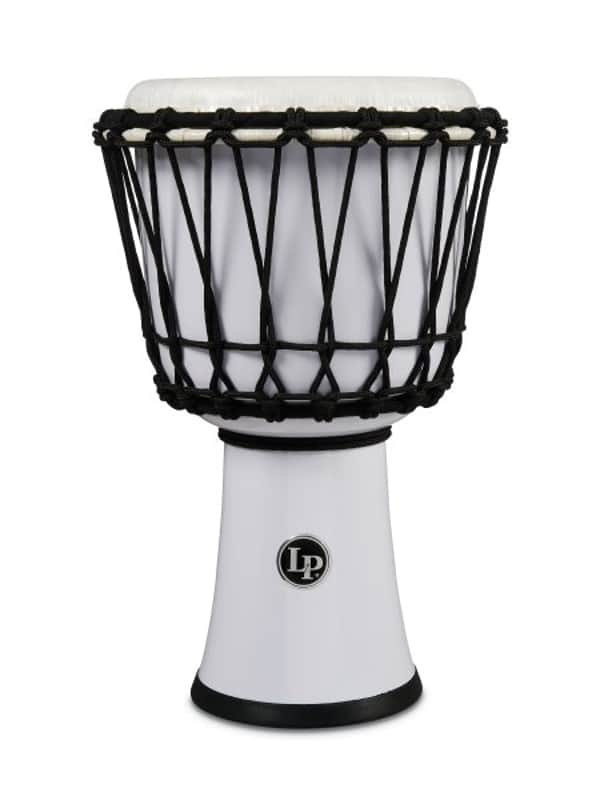 Latin Percussion LP1607WH World 7" Rope Circle Djembe, White image 1
