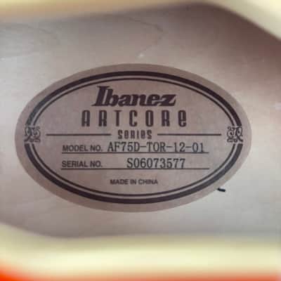 TV Jones upgraded Ibanez Artcore AF75D 2006 - Orange image 6