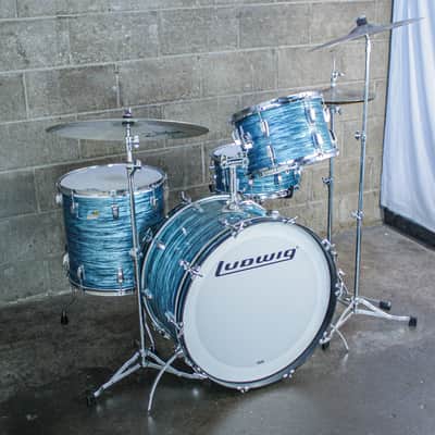 Ludwig 1977–78 Ludwig 4-Piece Drum Kit – Turquoise Oyster Rewrap – 6-Ply Maple – Netflix “Ginny & Georgia” image 5