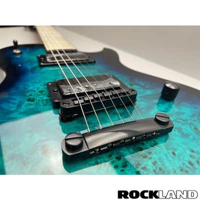 Schecter Solo II Standard Ocean Blue Burst Burl image 14