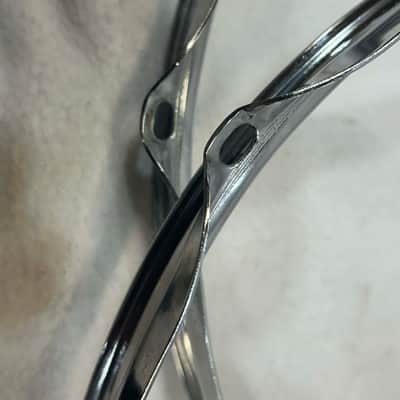 Ludwig 2 Steel 12"/6 lug Triple Flanged Hoops (10115T-HP-1165) 1977 - chrome image 9