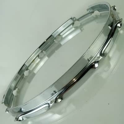 Pearl 14"12Lug Super Hoop 2.3mm Chrome Steel Snare Drum Batter Rim 90s Japan MIJ image 7