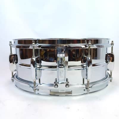 Pearl 5.5x14"Mirror Chrome Steel Shell Snare Drum 8-Lug Remo CS + Ambassador image 5
