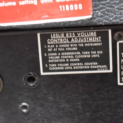 1970s Leslie 825 Amplifier/Rotating Speaker Combo Black image 6