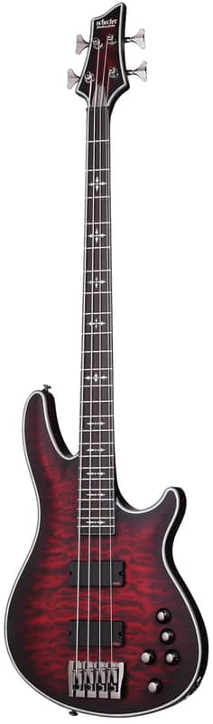 Schecter Hellraiser Extreme-4 Crimson Red Burst Satin image 1