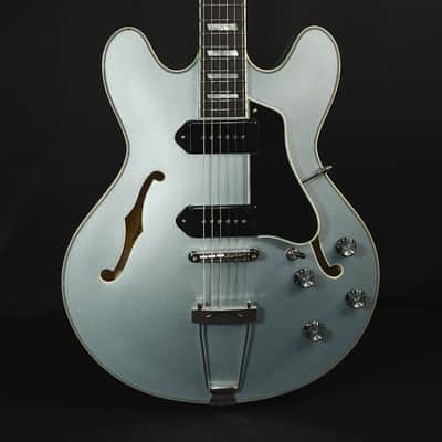 Eastman T64 Trapeze Iced Blue Metallic Hollowbody Electric w/Gig Bag image 3