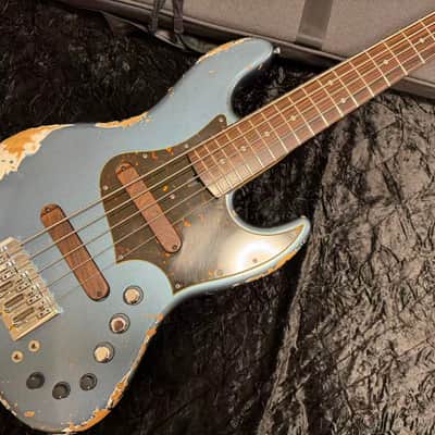 Xotic XJ-1T 5 String Heavy Aged-Sonic Blue (Custom Color) w/Gold
