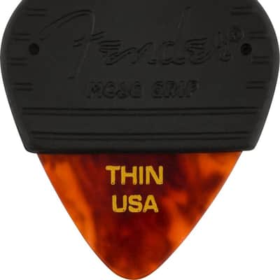 Fender MOJO GRIP Guitar Picks, Celluloid, THIN, 3-Pack, TORTOISE SHELL image 2