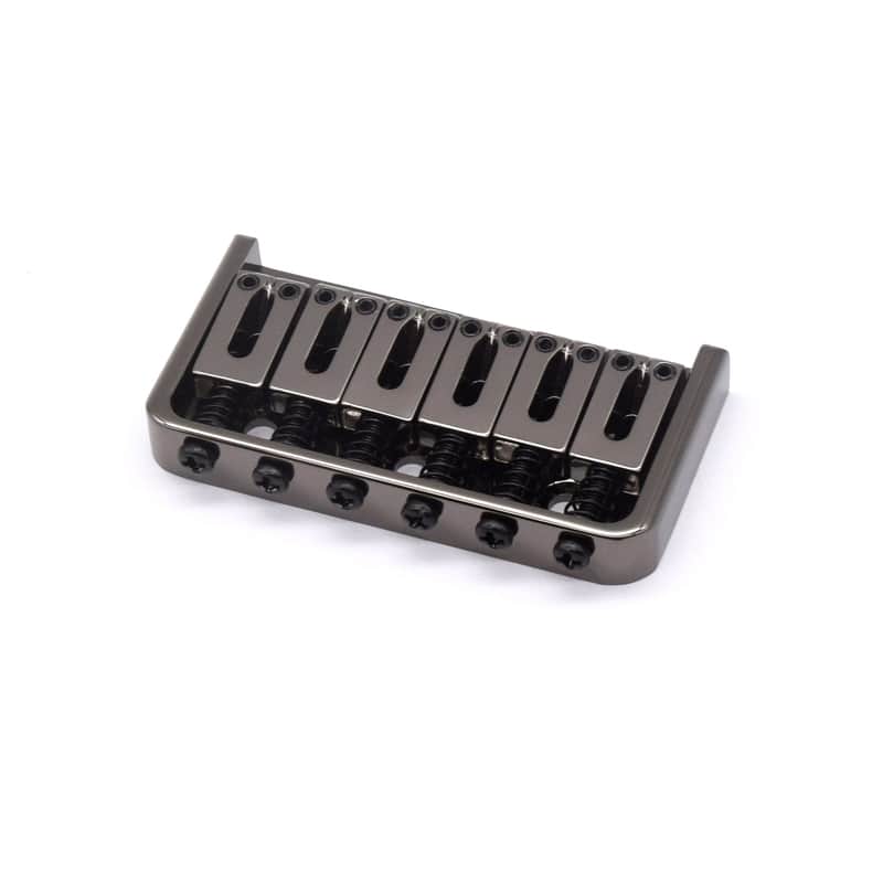 KD By AxLabs 6-String Hardtail Bridge - String-Through-Body, 3-Screw Mount - Black Nickel image 1