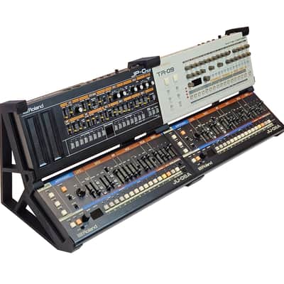 The Analog Source 2 Tier Quad Synth Desktop Mounting Stand For Roland Boutique Series TR-06 TR-08 TR-09 Drum Machine VP-03 Vocoder Synthesizer - USA Made image 2