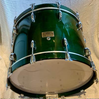 Pearl 18’’x 16’’Pearl masters custom maple shell 18’’ x 16’’ bass drum 1996 - Emerald mist image 10