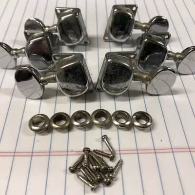 Vintage 3x3 Chrome Tuner Set With Ferrules & Screws image 1