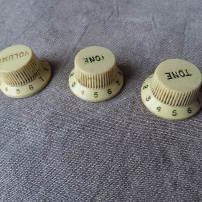FENDER STRATOCASTER 1960's KNOB SET ORIGINAL VINTAGE NICE! image 2