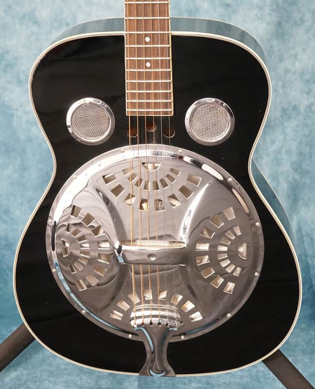 Regal Dobro Acoustic Guitar Black Finish - W/Setup & Bag image 1
