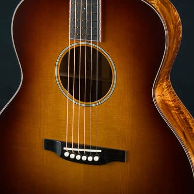Bourgeois DBJ Figured Koa and Aged Tone Adirondack Spruce Sunburst Custom NEW - Sunburst image 6