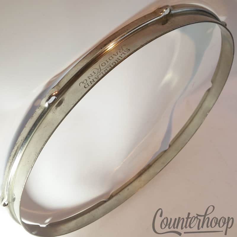 *Slingerland 15" Radio King Snare/Tom Drum Rim/Hoop Nickel-Brass Engraved Batter image 1