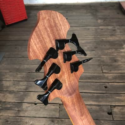 Short scale 6 string fretless bass guitar by JL 2023 - Sapele image 13