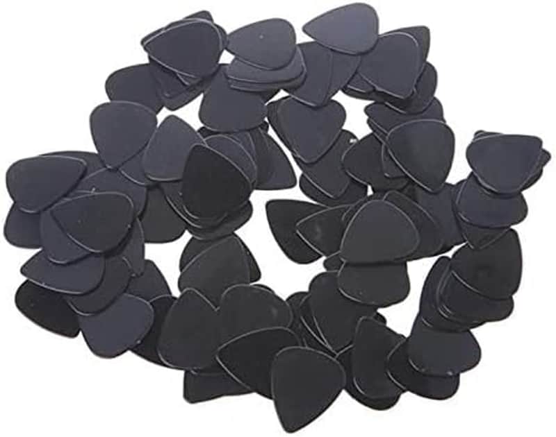 100-Pack Black Celluloid Guitar Picks Size Medium .71mm Plectrums for Acoustic and Electric Guitars Bulk Set for Music Mastery also Great Necklaces or Earrings for the Guitar Lover in Your Life image 1