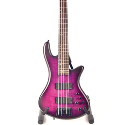 Schecter Stiletto Studio-5 Active 5-String Bass 2020s - Transparent Purple Burst image 3
