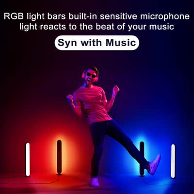 Led Light Bars For Room, Smart Rgb Lighting Bars 2 Pack, Work With Alexa And Google, Gaming Lights,Tv Ambient Backlights Sync With Music, Rgb Desk Lights For Tv,Pc,Room,Party Decoration image 4