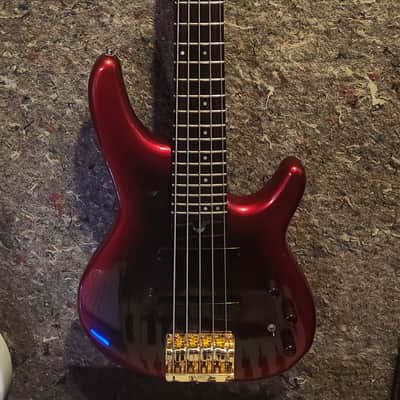 DR HEARTFIELD 5 string Bass with Babicz bridge 5 string 1988 - Red image 1