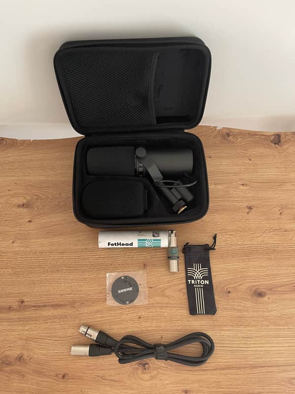 Shure SM7B Complete Bundle w/ Triton FetHead, sssnake XLR Cable, Hard Case, Box & Invoices image 1
