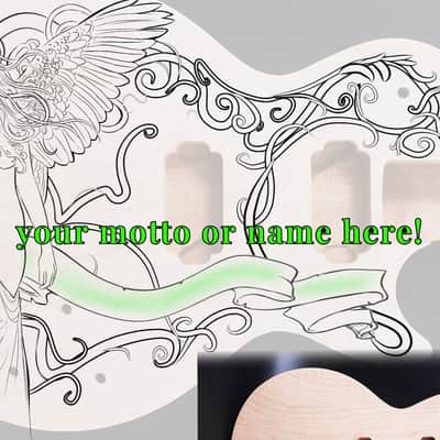 LP type single cut, bolt-on-neck pocket, carved light maple body - Custom Guitar Body, hand carved decoration, Dreamopedia. image 3