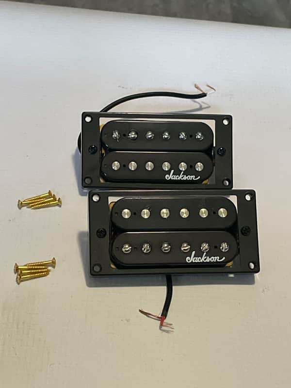 2020 Era Jackson Belcat Black Neck & Bridge Guitar Humbucker Pickup Set image 1