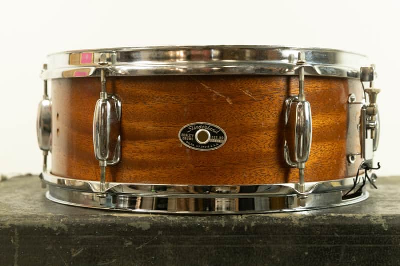 1970s Slingerland 5x14 Natural Mahogany Student Snare Drum image 1