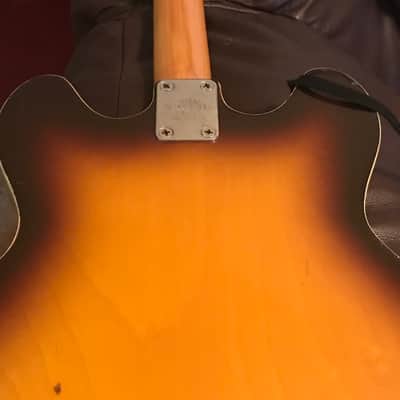 Vintage Ventura  Semi-hollow body bass guitar 335 copy 60’s-70’s Sunburst image 17