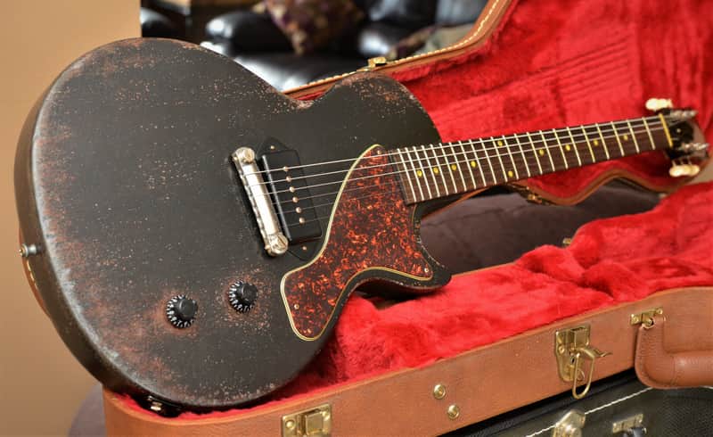 Gibson Les Paul Junior Relic- Custom Black P90 | Reverb