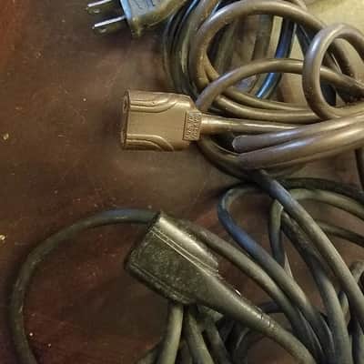 ONE (1) Belden Original FME Vintage Large Round Post Pin Electric Power Cord Non Polarized 1950s Black Brown image 2