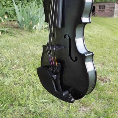 Glasser AEX Carbon Composite Acoustic Electric 4-String Violin 4/4 size 2020s Gun Metal image 7