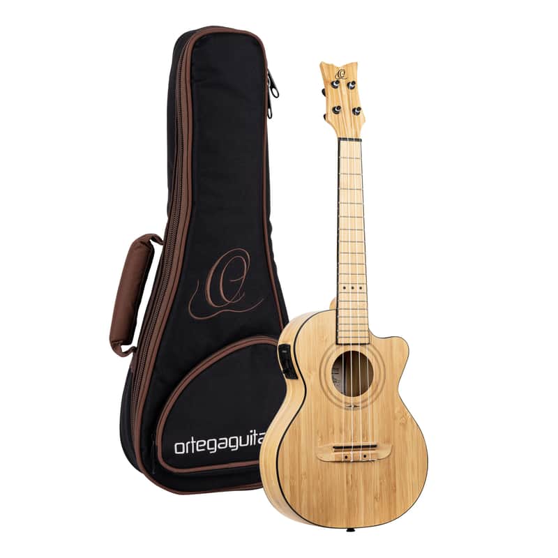 Ortega RUNAB-TE Bamboo Series Solid Bamboo Top & Neck 4-String Tenor Acoustic-Electric Ukulele w/Gig Bag image 1