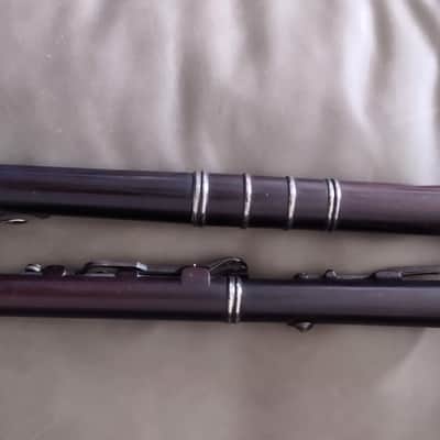 C. Peloubet Dark Wood & Silver 8-Key Antique Flute New York 19th century image 4