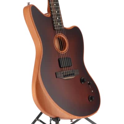 Fender Certified Pre-Owned American Acoustasonic Jazzmaster All-Mahogany, Ebony Fingerboard, Bourbon Burst (M11) (1705A) image 3