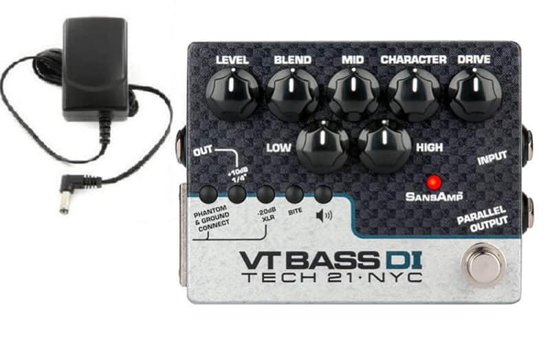 Tech 21 NYC SansAmp VT Bass DI Pre-amp Pedal 100% Analog Circuitry Direct Box (POWER SUPPLY ADAPTER) image 1