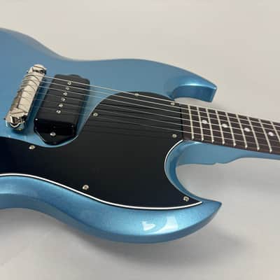 Brown Bear Guitars SG Junior Pelham Blue Metallic Lollar P90 Savvy Bridge image 18
