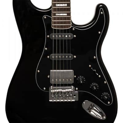 Stagg SES-60 BLK Vintage Series Solid Alder Body Bolt-on Roasted Maple Neck 6-String Electric Guitar image 5
