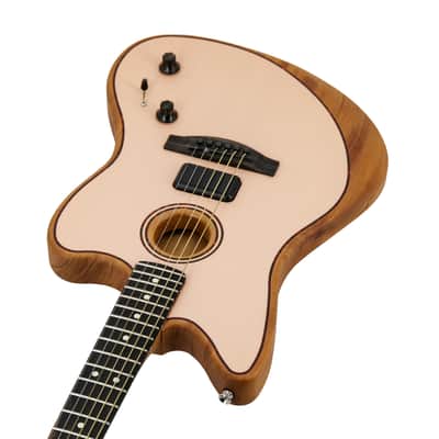 Fender FSR American Acoustasonic Jazzmaster Acoustic Guitar w/bag, Ebony FB, Shell Pink, US231XXXX image 2