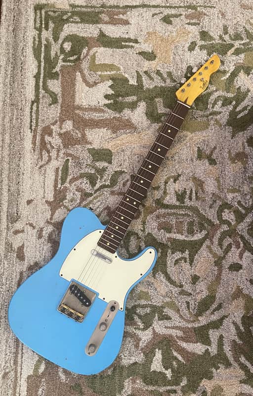 LSL T Bone Tele Masterbuilt By Chris Fleming Lake Arrowhead Blue image 1