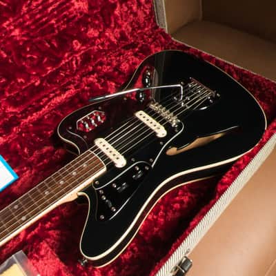 Fender FSR Thinline Jaguar 50th Anniversary 2012 Gloss Black MIJ w/ G&G Tweed Case image 4
