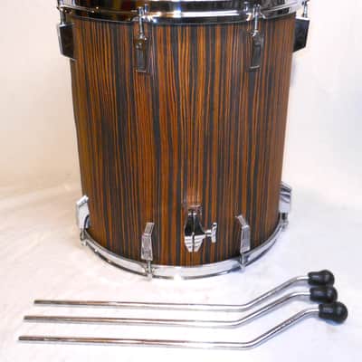 Vintage 80's SONOR PHONIC-PLUS Series 18" deep x 16" wide Makassar Ebony Floor Tom image 8