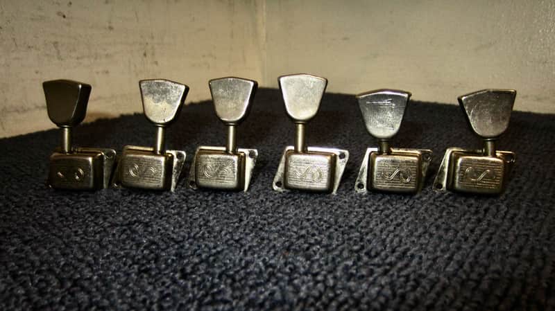 Schaller Stratocaster or Telecaster type Tuners set of 6 1980s - Chrome image 1