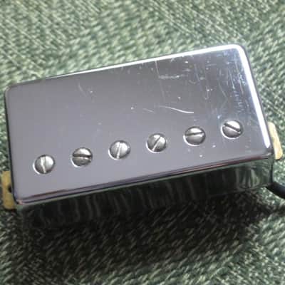 used 2004 Ibanez Super 58 Bridge HB pickup, Chrome, Indonesia, Ceramic (7.82k) SP-58-R, the R stands for rear which is bridge (but can go in Neck position, Ibanez pickup modeled after PAF) 4 conductor +springs/screws, SP-58 image 2