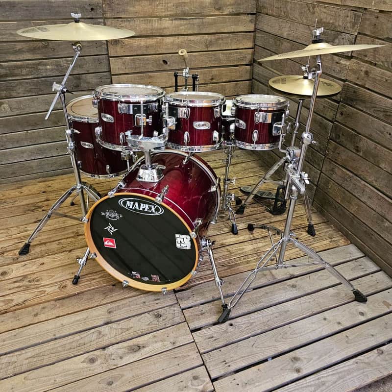 Drum Kit Mapex M Birch, Transparent Red Complete USED! RKMBK280726 image 1
