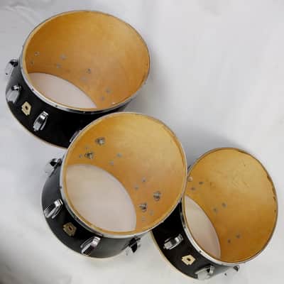 *Ludwig 12,13,14" Power Cut Monroe Marching Tenor Trio Tom Drums Black Starfire* image 19