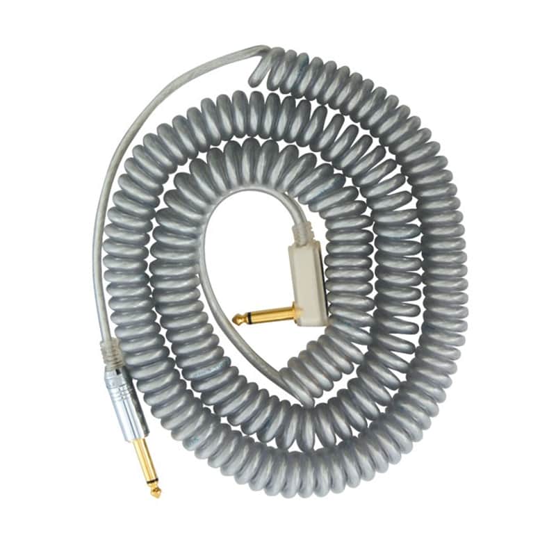 VOX VCC90 SL Instrumentenkabel Kl-WKl 9m Premium Spiralkabel silber image 1
